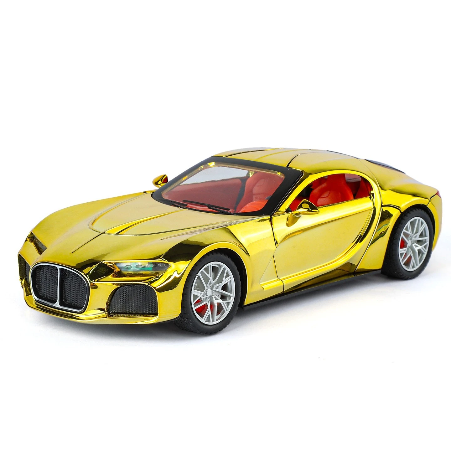 1:24 juguetes moldeados a presión de aleación atlántica, modelos de coches deportivos, puertas, vehículo abierto, luz trasera, música, coche en miniatura, regalos de Festival para niños