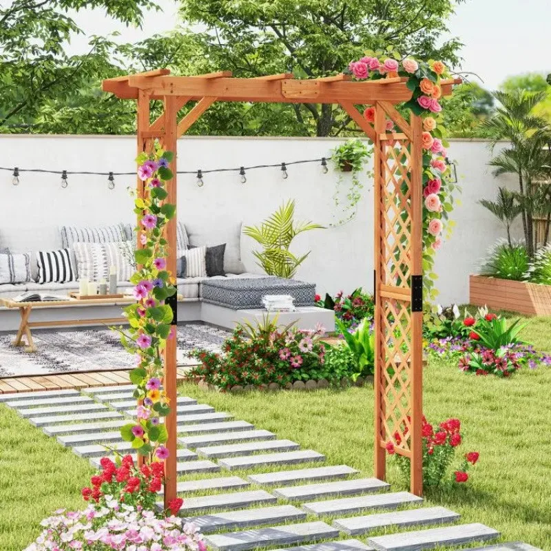 

7 Feet Garden Wooden High Arbor Arch Plant Pergola