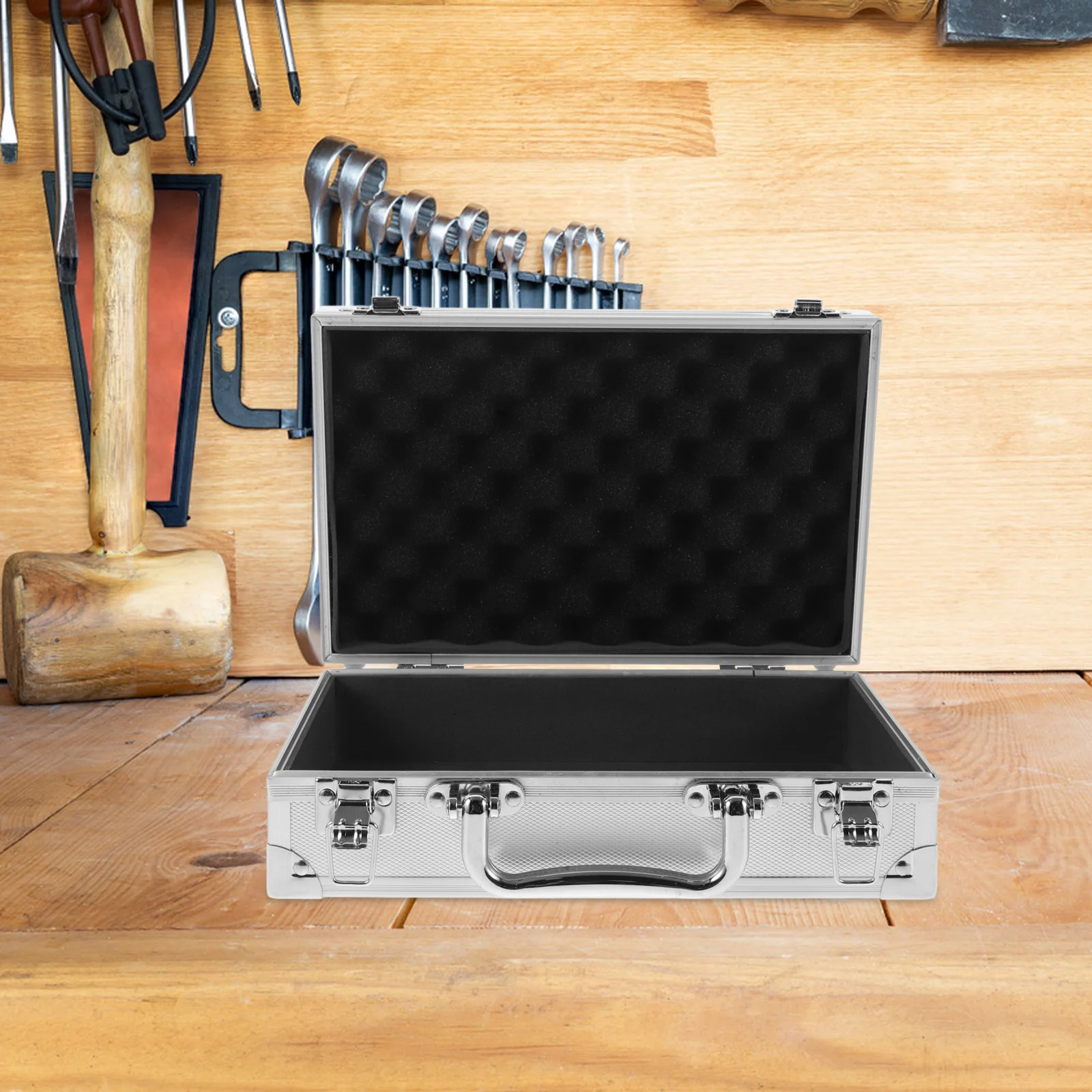 صندوق أدوات من سبائك الألومنيوم متعدد الوظائف، صندوق تخزين صغير الحجم، أدوات محمولة، منظم صندوق أدوات محمول