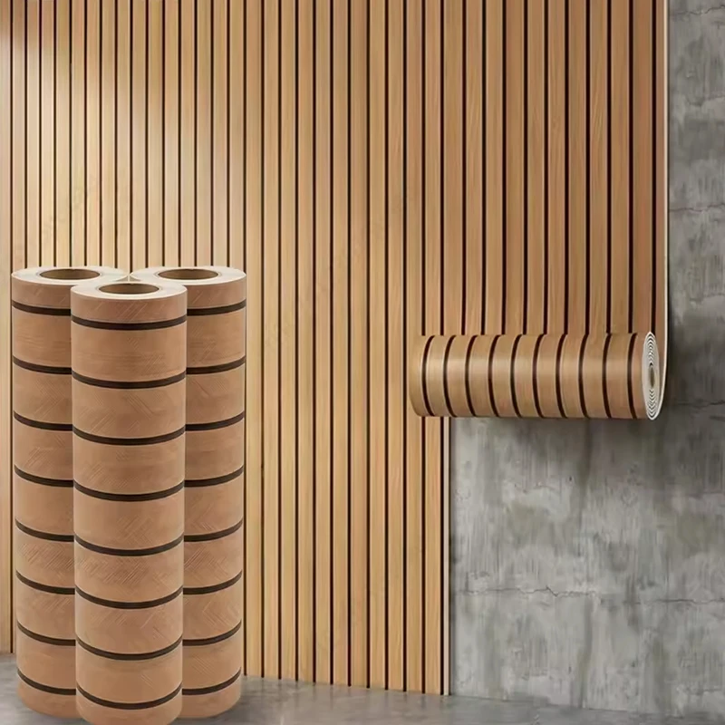 Holzmaserung-Lamellenwandpaneel Selbstklebender Wandaufkleber Verdickte Widerstandsfähige PVC-Lamellen-Tapete Schaumstoffpaneele für Wand und Decke.