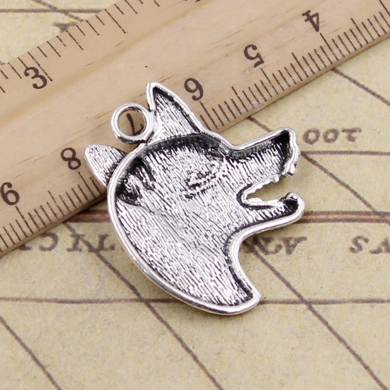 10pcs Charms Wolf Dog Wolfhound 35x30mm Tibetan Silver Color Pendants Antique Jewelry Making DIY Handmade Craft