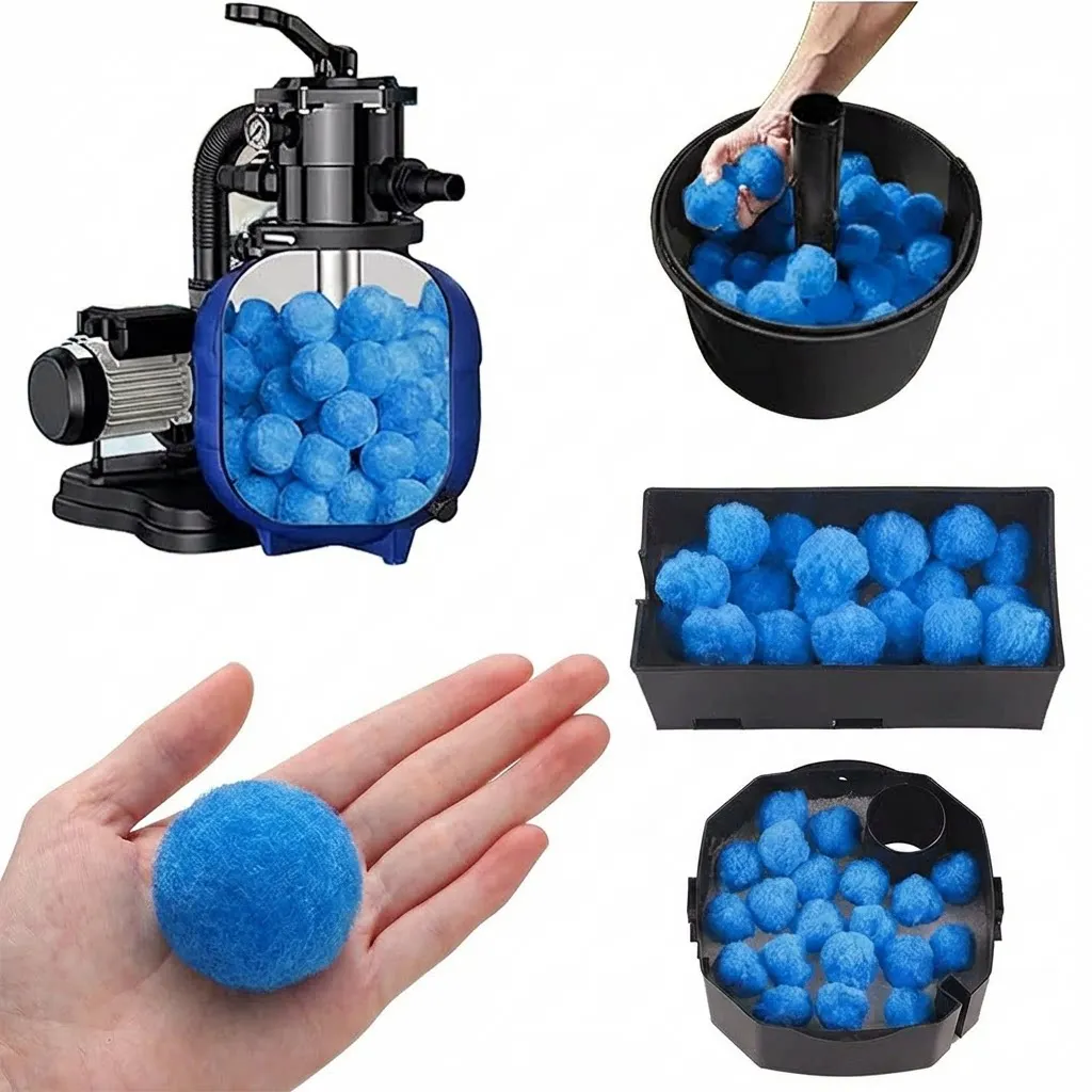 Lightweight Polyester Filter Balls for Pool Sand Filters Improves Filtration Efficiency Reduces Maintenance Needs