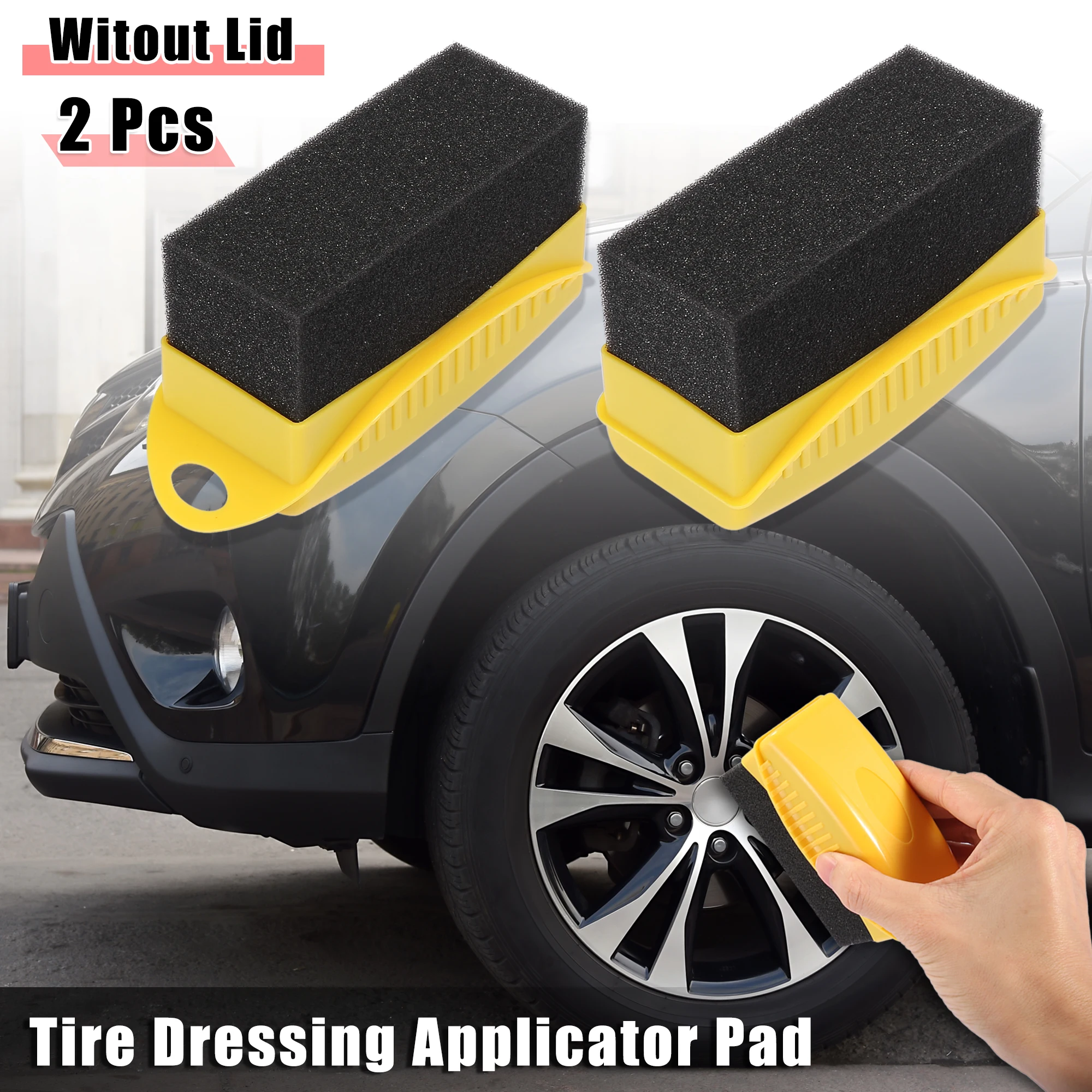 

Uxcell 2pcs Car Tire Wheel Dressing Shine Contour Applicator Pads Sponges Waxing Polishing Wipe Wash Cleaning Tool