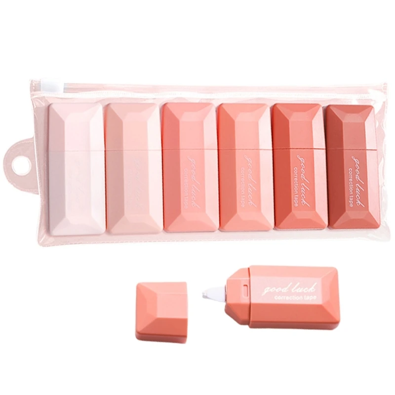 6 unids/set cinta correctora blanca cinta correctora gradiente para oficina escolar