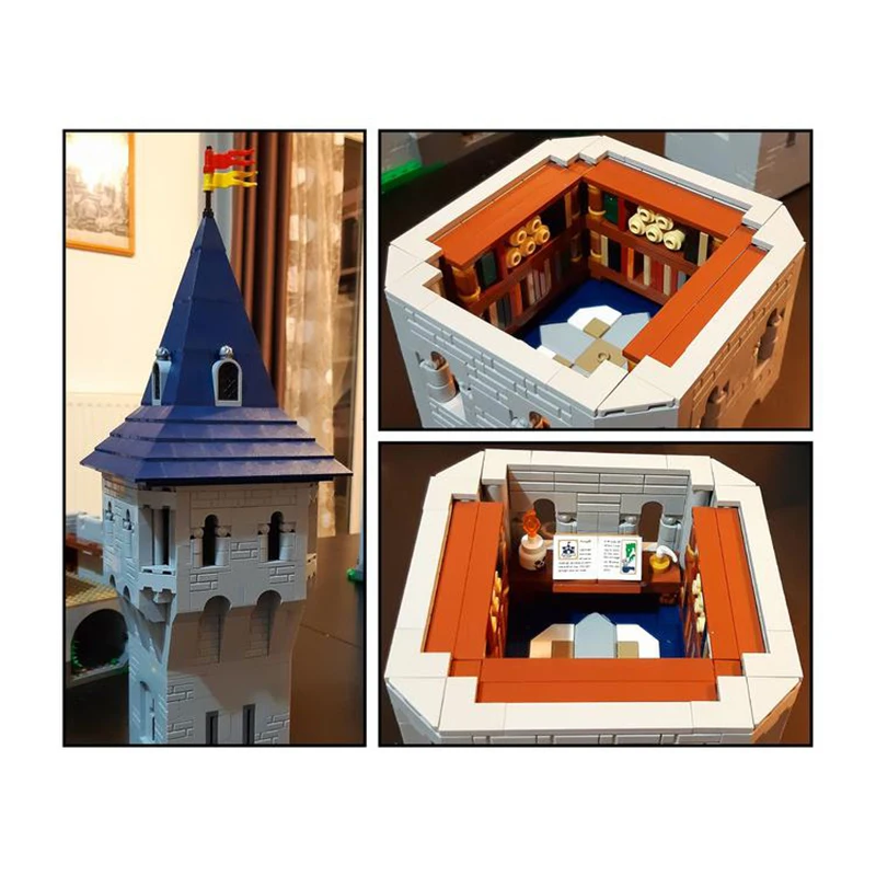 MOC Keep and Low Courtyard Lion King Knights Miedieval Castle Model Building Blocks Assembly Bricks Set for Children Toys Gifts