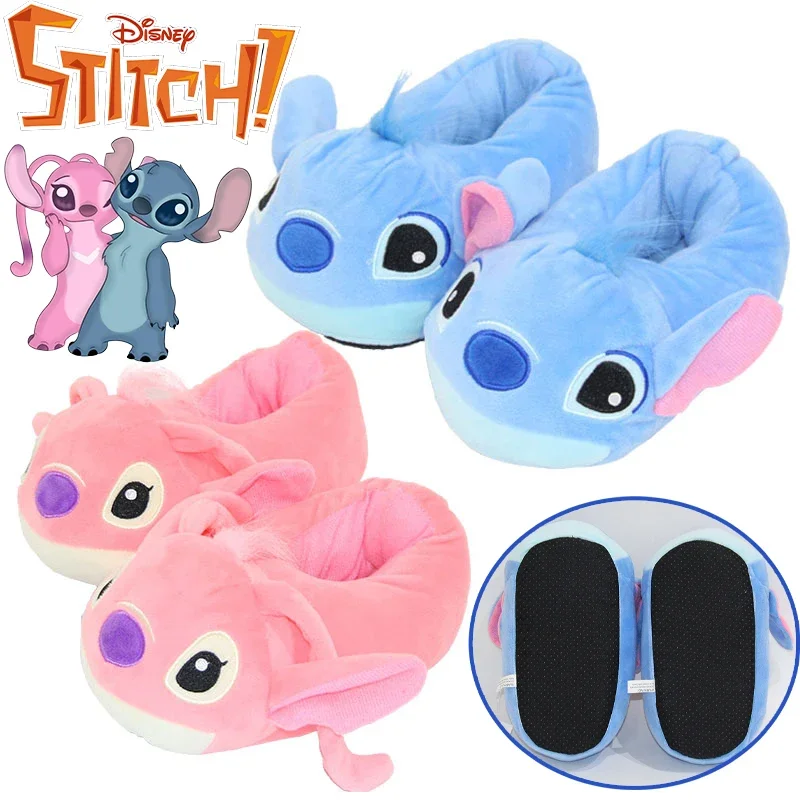 Disney Stitch Children Warm Cotton Slippers Fall and Winter 3-10 Years Old Baby Anime Stuffed Home Cotton Slipper Birthday Gifts