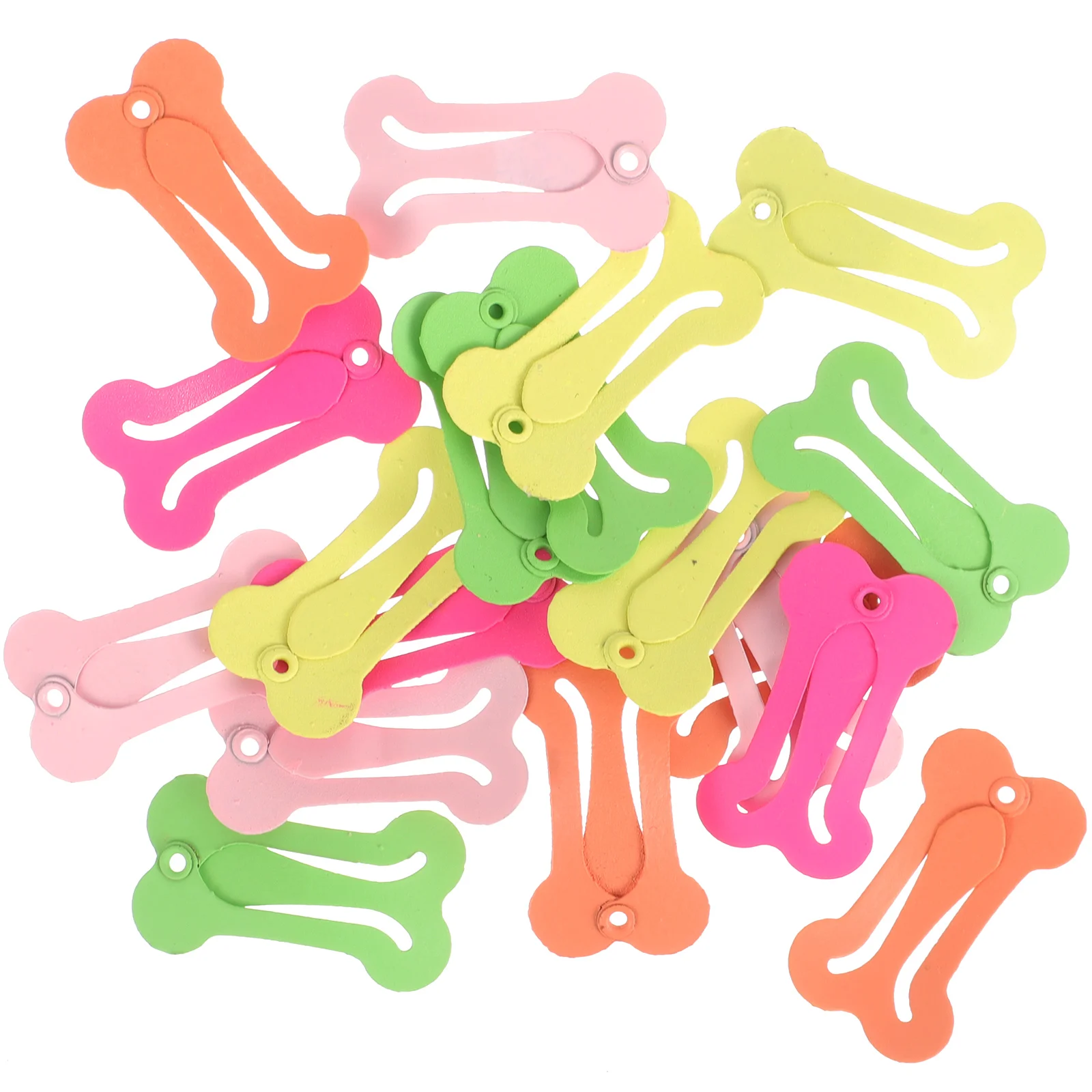 

20 Pcs Bone Shape Hair Clips Colors Kids Girl Accessories Mini Rainbow Hairpins Halloween Pet Decorations Easy Grip