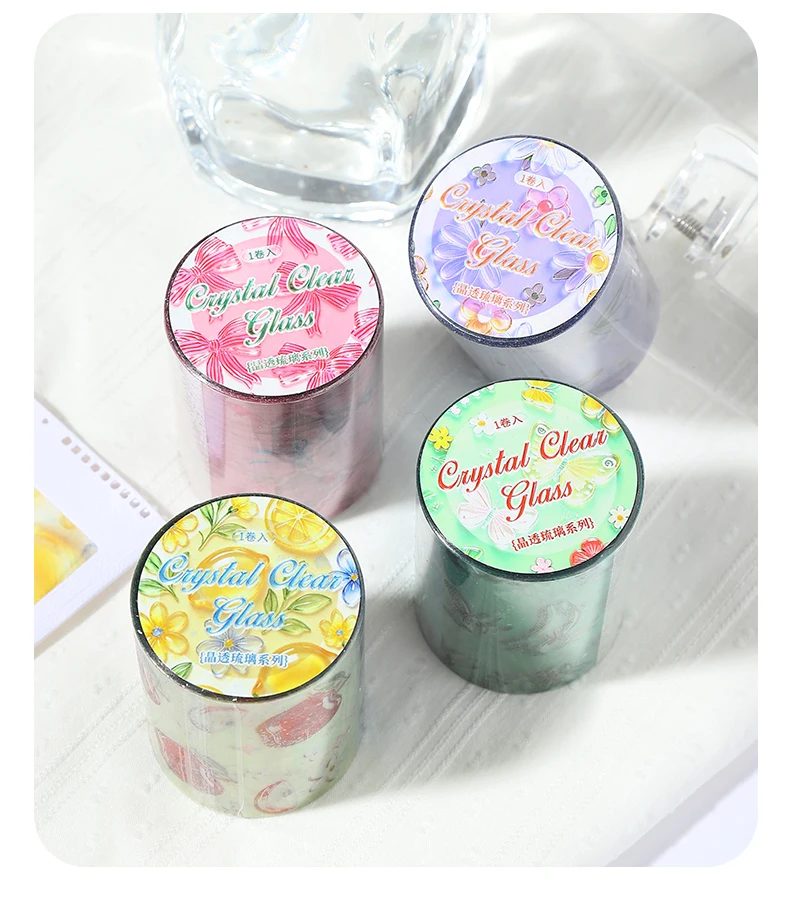 Journal GO 5cmx2m Crystal Cute Sticker Journaling Tape for Card Craft Decoration Scrapbook diy Masking Tape Stationery