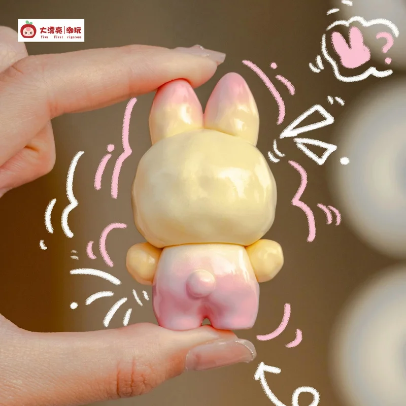 Original In Stock Baby Three Dopamine Bunny Series Cute Granules Blind Boxes Trendy Toys Small Figurines Pendants Cute Gifts