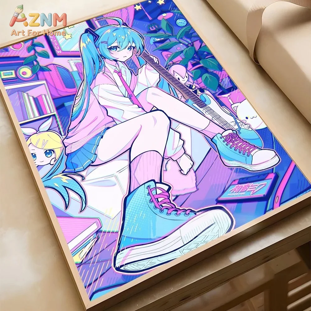 1pc Virtual Idol H-Hatsunes MikU Poster Poster Paper Print Home Living Room Bedroom Entrance Bar Cafe Art Painting Decoration