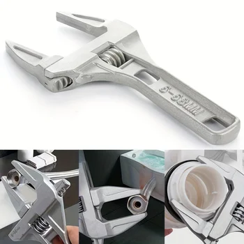 1 szt. Regulowany klucz ze stopu aluminium, mocne mocowanie, duży otwór, klucz wielofunkcyjny do naprawy w domu