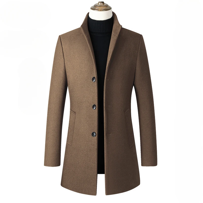 New Autumn Men 40% Cashmere Trench Coats Male Business Casual Woolen Blends Long Jackets Man Winter Warm Overcoats EU Size XXL