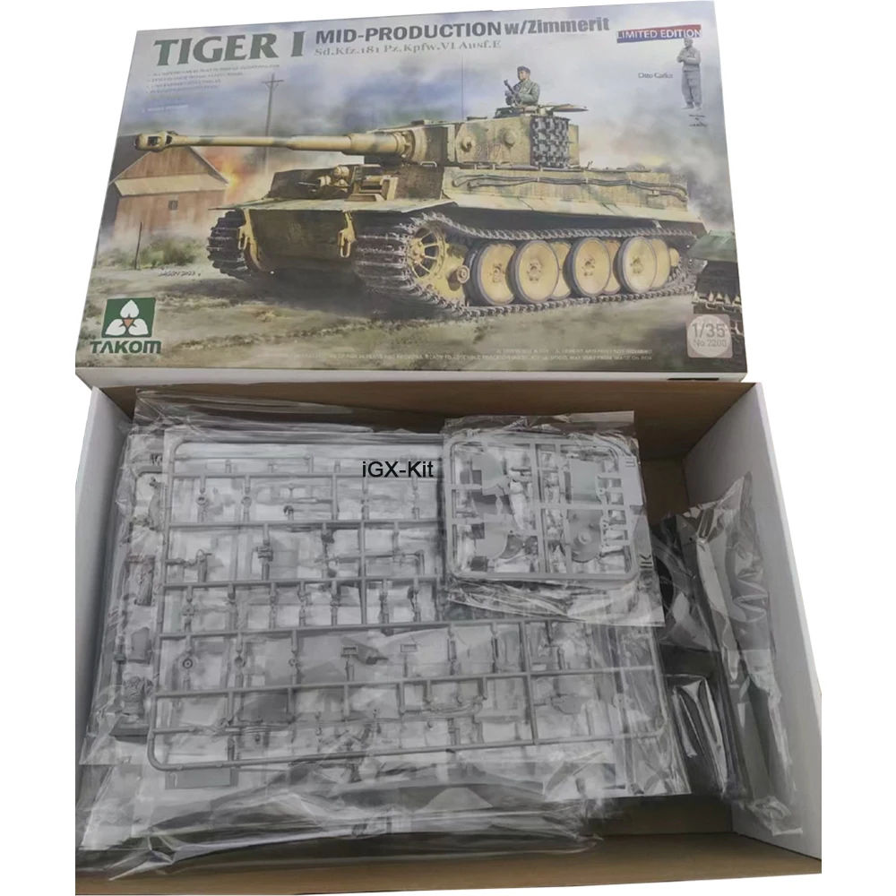 TAKOM 2200 1:35 Scale Sd Kfz 181 Pzkpfw VI Ausf E Tiger I Mid Tank Vehicle Hobby Craft Plastic Assembly Model Building Kit