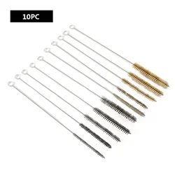 5/10pcs Cleaning Brushes Stainless Steels Brass Cylinder Wire Tubes Pipe Cleaning Brushs For Power Drill Descaling Rust Removal