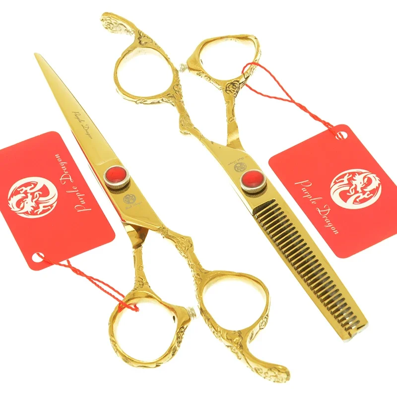 

6.0" Purple Dragon Professional Hair Scissors Set JP440C Salon Thinning Shears Cutting Scissors Hairdresser's Clippers A0115B