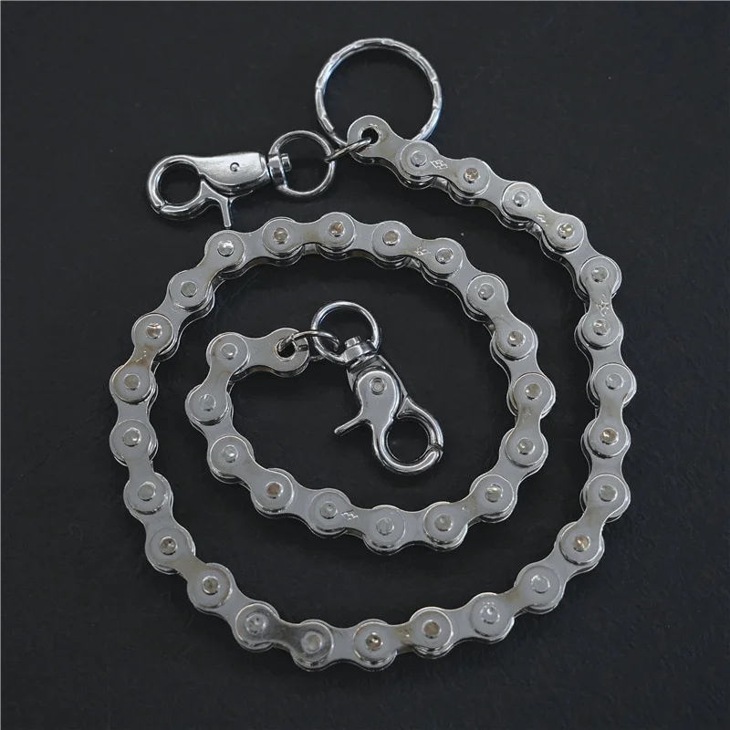 Punk Rock Unique Metal Minimalist Bicycle Chain Keychains for Men Women Trendy Hip Hop Waist Pants Chain Jeans Skirt Jewelry New