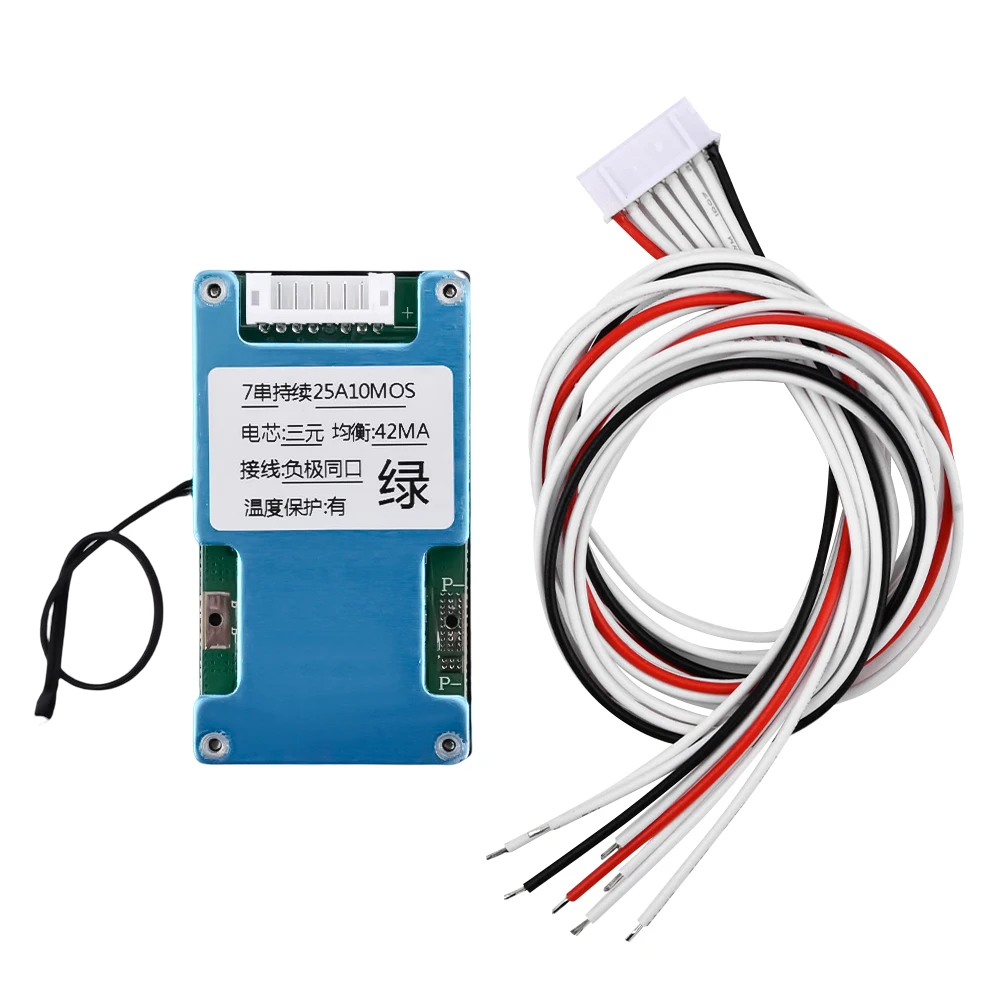 7S 24V25A Li-ion Battery Charging Protection Module with Equalization lithium Battery Protection Board Temperature Controller