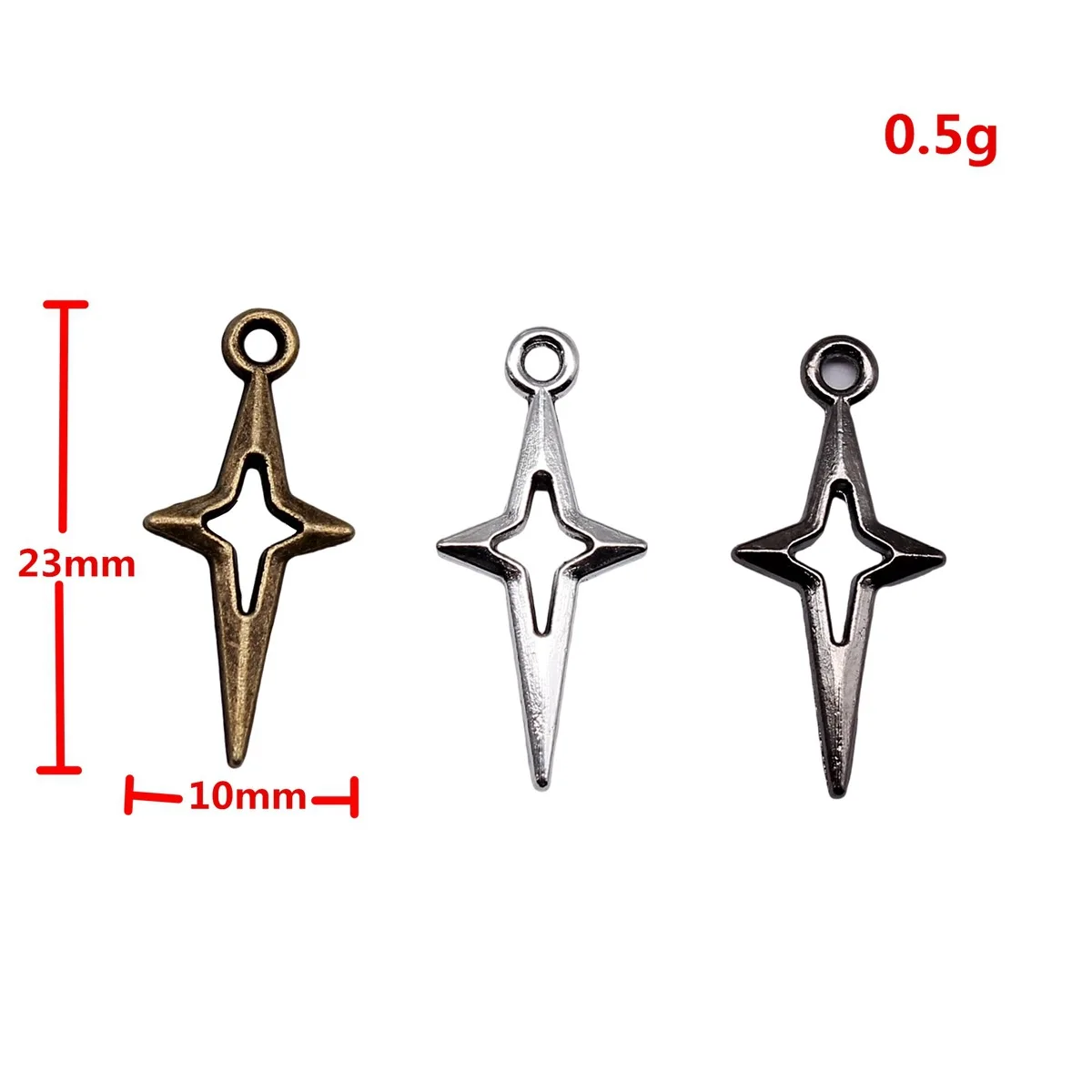WYSIWYG 40pcs 23x10mm 7 Colors Openwork Star Charms Hollow Star Pendant For DIY Jewelry Making Earring Necklace Making