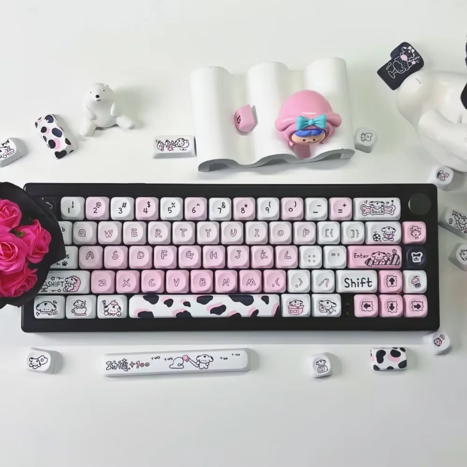 

132-Key MOA Spotted Puppy, Keycap PBT for Mx Cherry Gateron Switch Mechanical Keyboard Kit