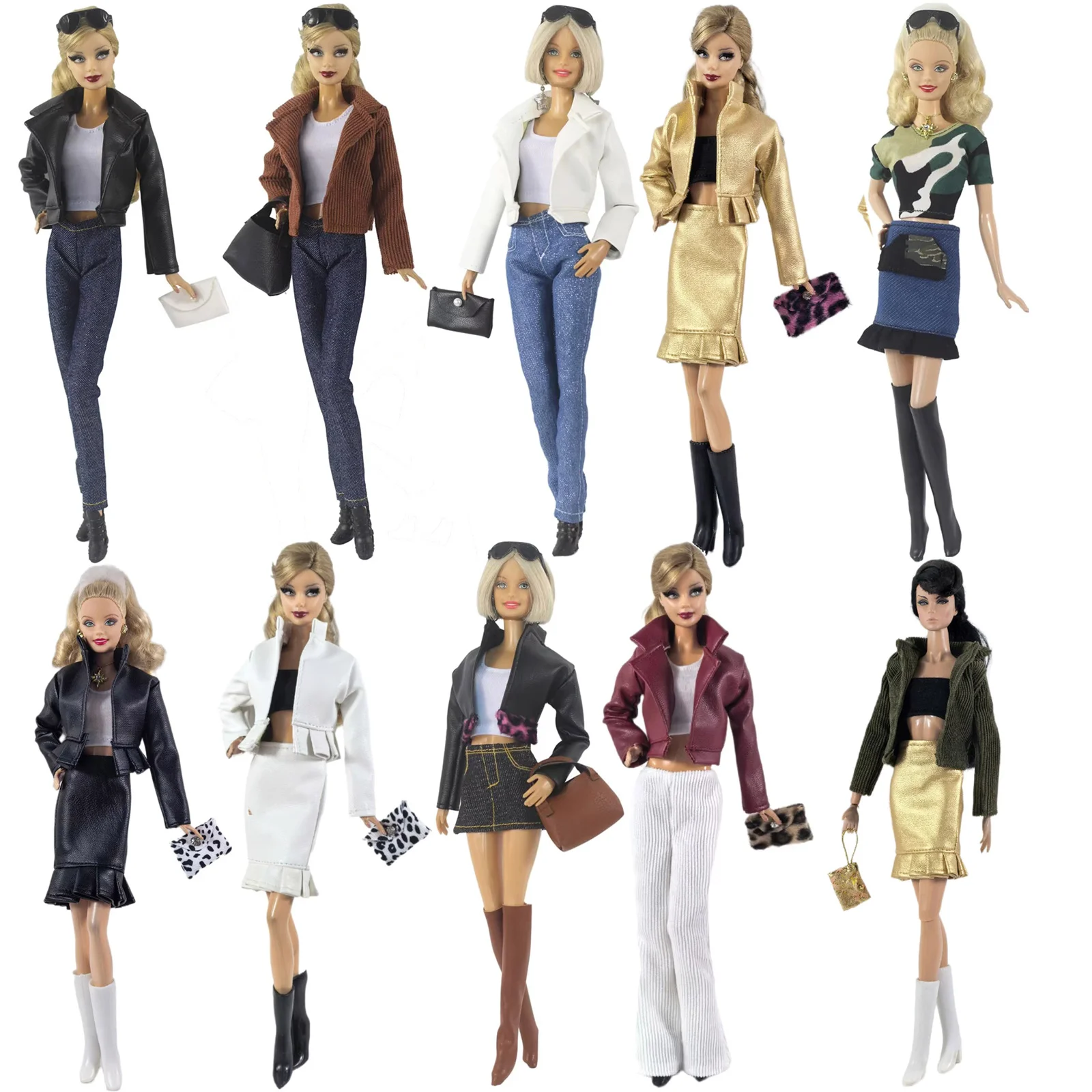 

Handmade BABI CLOTHES Leather Clothing Outfit for 11.5 inch 30cm Doll bjd clothes Many Style Gifts for doll accessories
