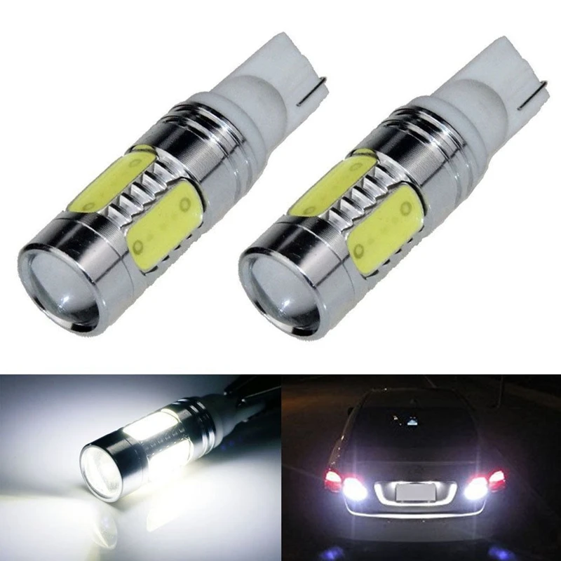 

2Pcs White 7.5W 10 Smd LED Bulb Car Auto Wedge Reverse Signal Light Lamp 194 168