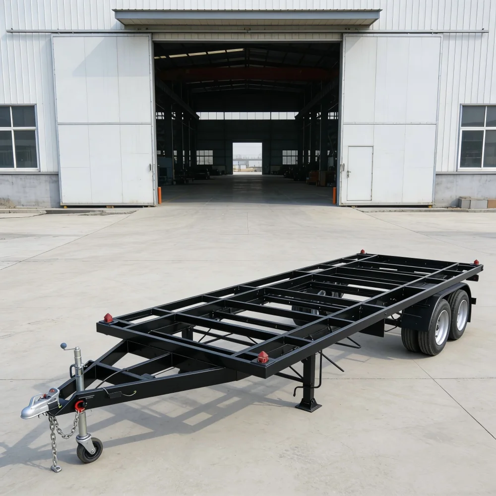 3Ton 2-Axle RV Trailer Chassis Q235 Steel Flatbed Frame For Camper House Build