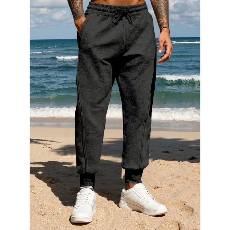 Autumn Outdoor Sports Trousers Men's Running Fitness Daily Casual Elastic Waist Trousers