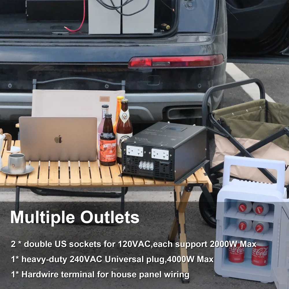 

20254000W Split-Phase Pure Sine Wave Solar Power Inverter Battery 24V/36/48/96V DC to 110/220V,120/240V Two Output Voltage Conve