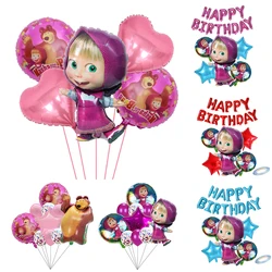 Disney Mashas and Bear Balloon Set child Birthday Party Decorations supplies baby shwoer decor globos kid cartoon toy gift