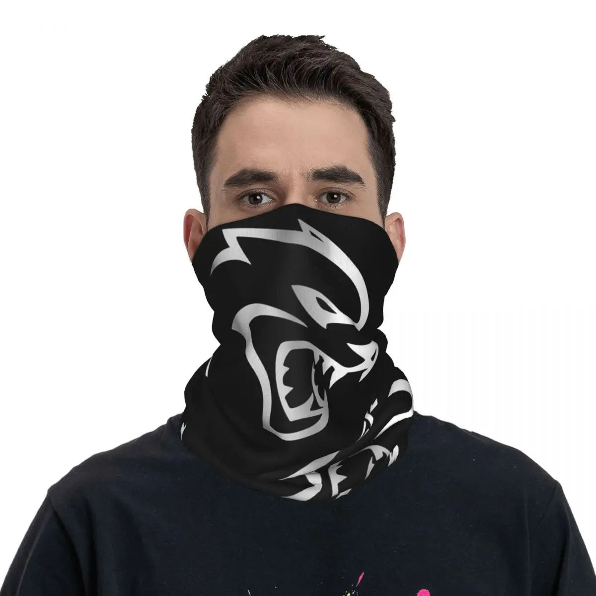 SRT Hellcat Demon Dodge Challenger Car Racing Bandana Neck Cover Printed Wrap Scarf Balaclava Outdoor Sports Unisex Adult