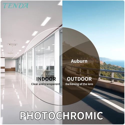 Imagen 2 del producto TendaGlasses 1,56 1,61 1,67 lentes fotocromáticas de resina plástica de visión única lentes graduadas de transición para lectura de miopía