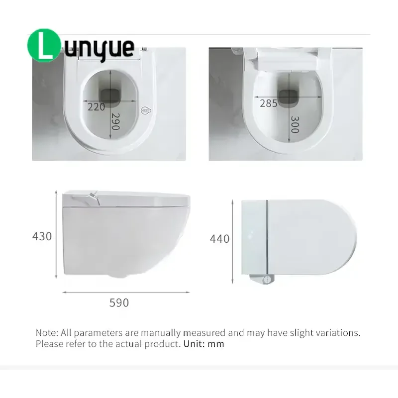 Wall Mounted Electric Siphon Flush Toilet Ceramic with Air Drying Heating Remote Control Smart Bidet for Modern Bathroom Home
