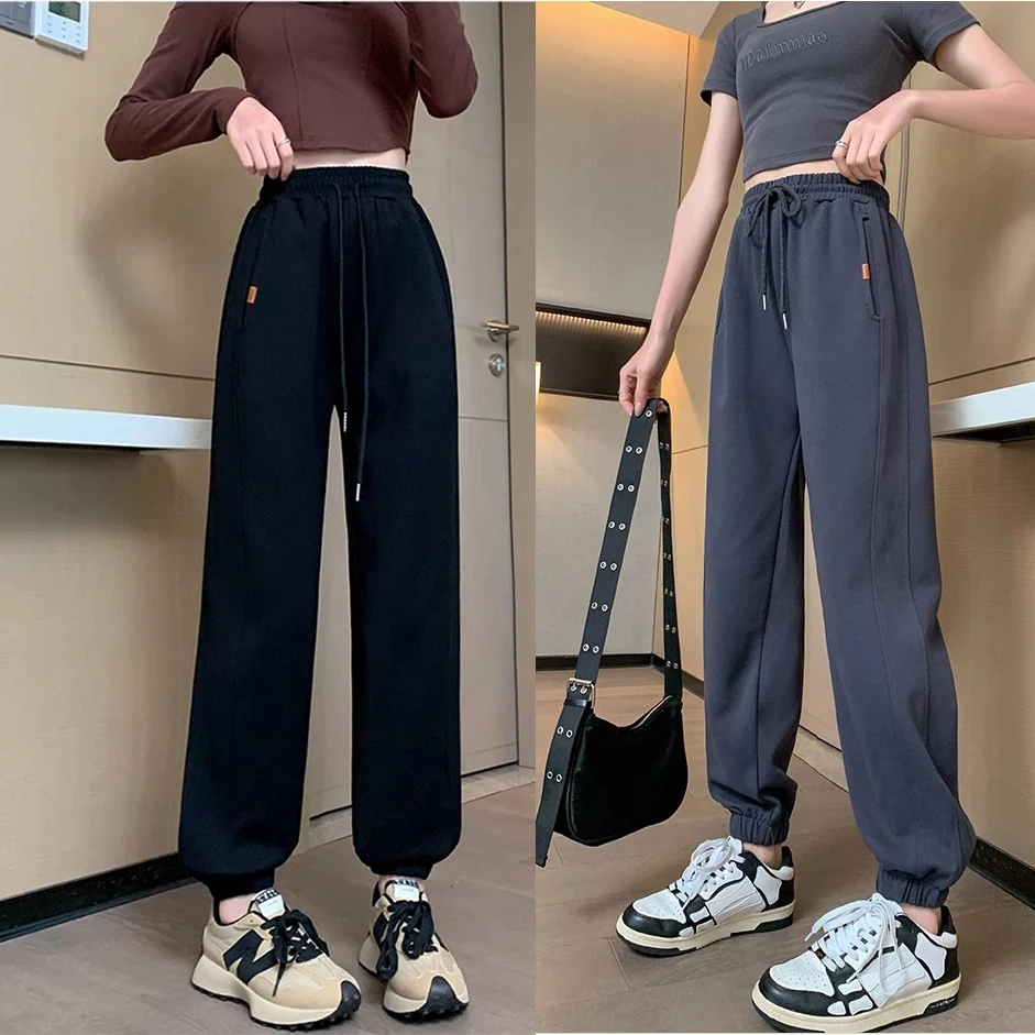 Frauen Jogging Jogging hose Mode Sport hose lässig Harajuku breite Jogger hose knöchel lang