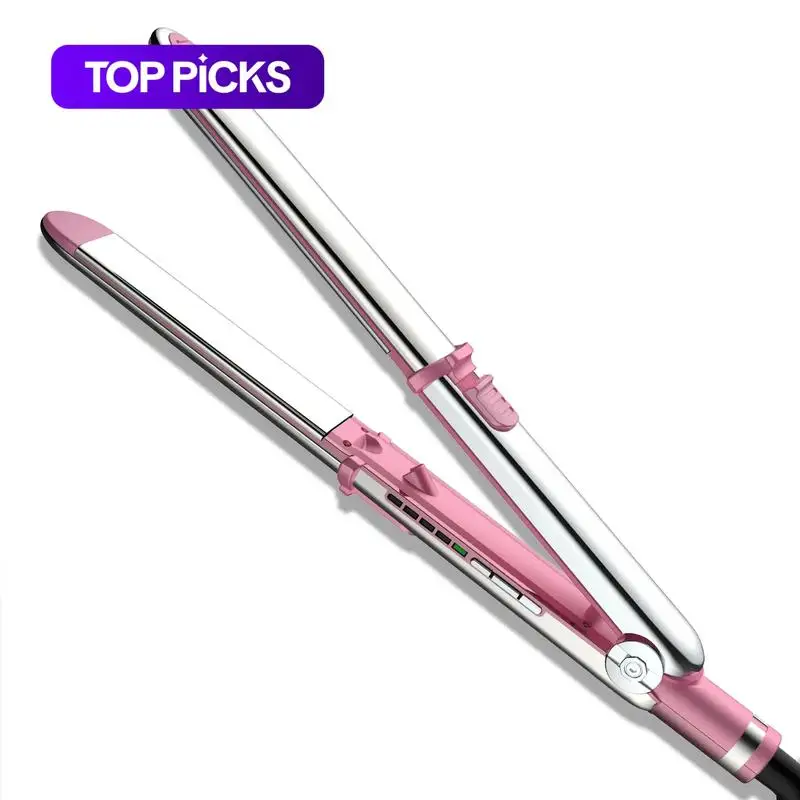 مكواة فرد الشعر المسطحة الاحترافية من التيتانيوم، تسخين سريع أيوني 2 في 1، أداة تصفيف الشعر #1