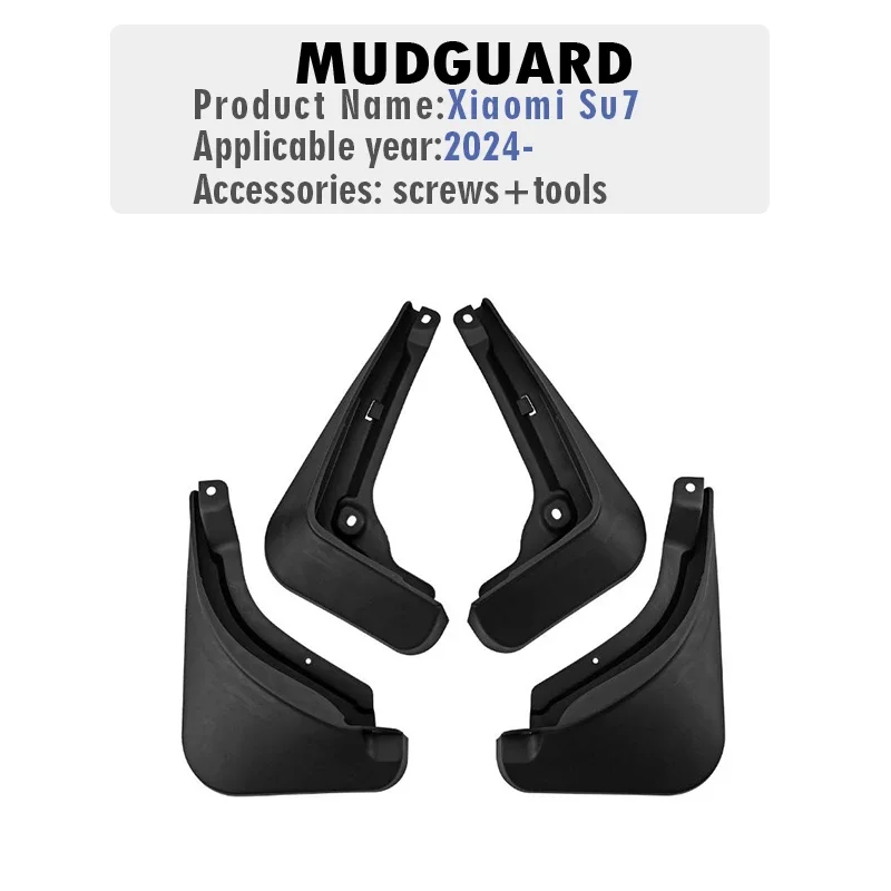 Front Rear 4pcs FOR Xiaomi SU7 2024 Mud Flaps Guard Splash Mudguard Fender Mudflaps Car Accessories Styline