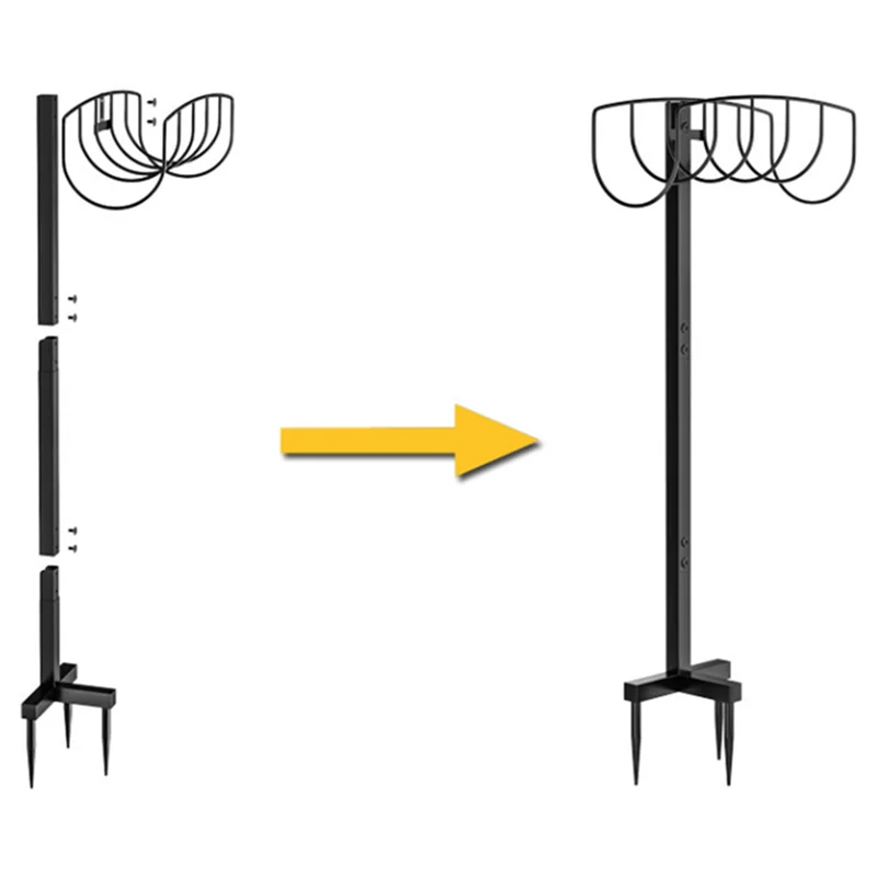 

A70P Detachable Hose Holder Stand Heavy Duty Metal Hose Hanger Garden Hose Holder Storage Hose Rack