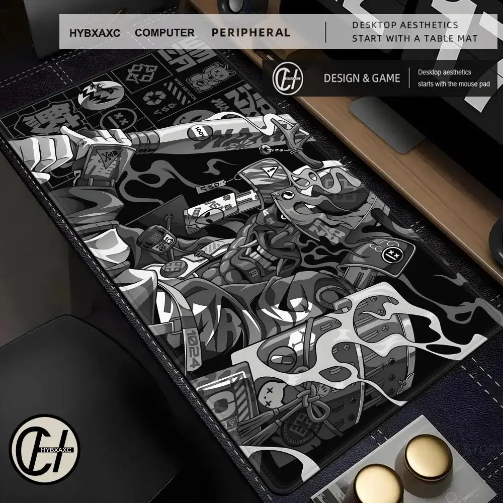 Kawaii Gray Gaming Office Desk Mat Japan Anime Mouse Pad Laptop Gamer Carpet Keyboard Large Mousepad Computer Table Mouse Mat