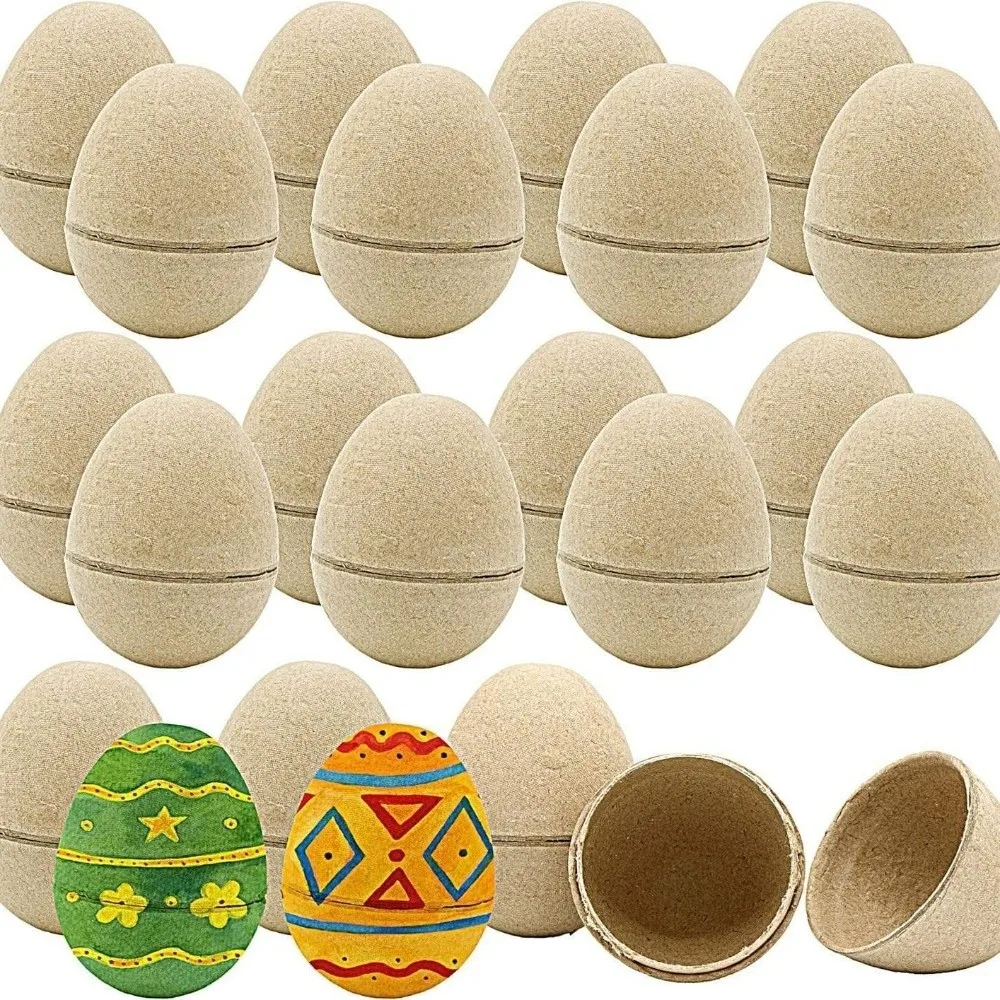 Fake Eggs Unpainted Craft Easter Paper Eggs Blank Simulated Painted Easter Eggs Adorable Decorative Paper Pulp Egg Basket Stuff