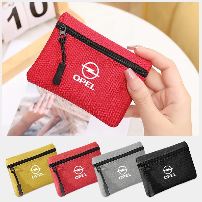 Car LogoFashion Vintage Canvas Wallet Japan And Korean Style Ladies Zip Card Wallet For Opel Corsa Astra Insignia Vectra Ampera