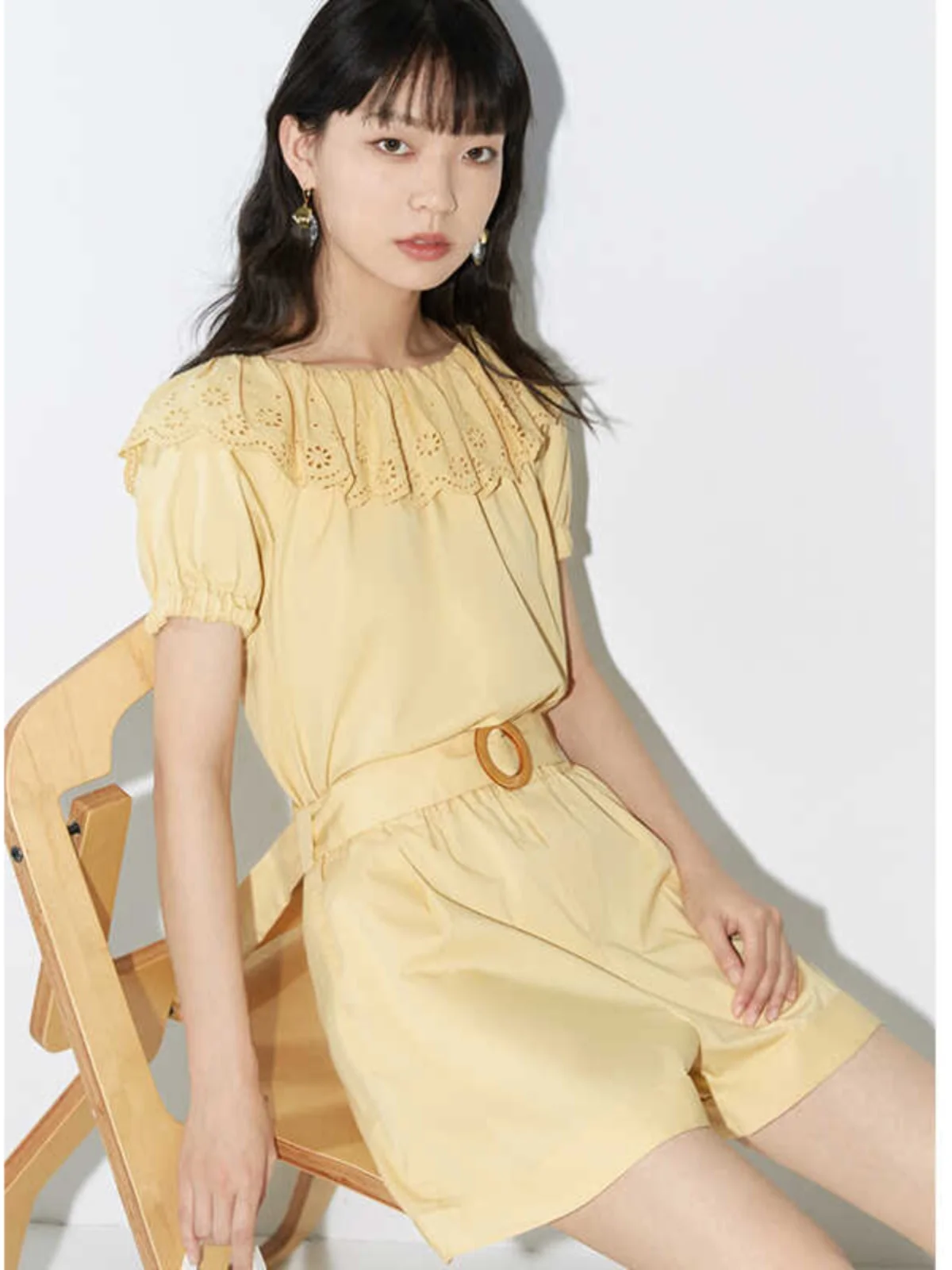 กางเกงเอวสูง ผู้หญิง ฤดูร้อน รุ่นใหม่ สไตล์ลำลอง ผ้าฝ้าย ทรงขาตรง