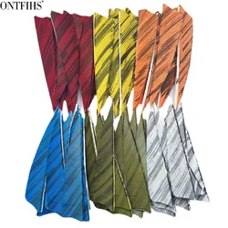100Pcs New 3Inch Feather Arrows Fletching Shield Cut Natural Turkey Plumes Ink Painting for Archery DIY Accessories