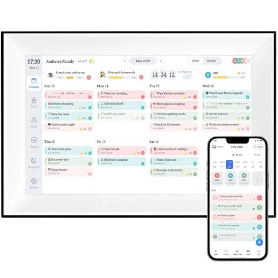 

ch Digital Calendar 2026 Planner Electronic Desk Calendar Smart Touchscreen Family Planner Chore Chart and Meal Planner IPS FHD