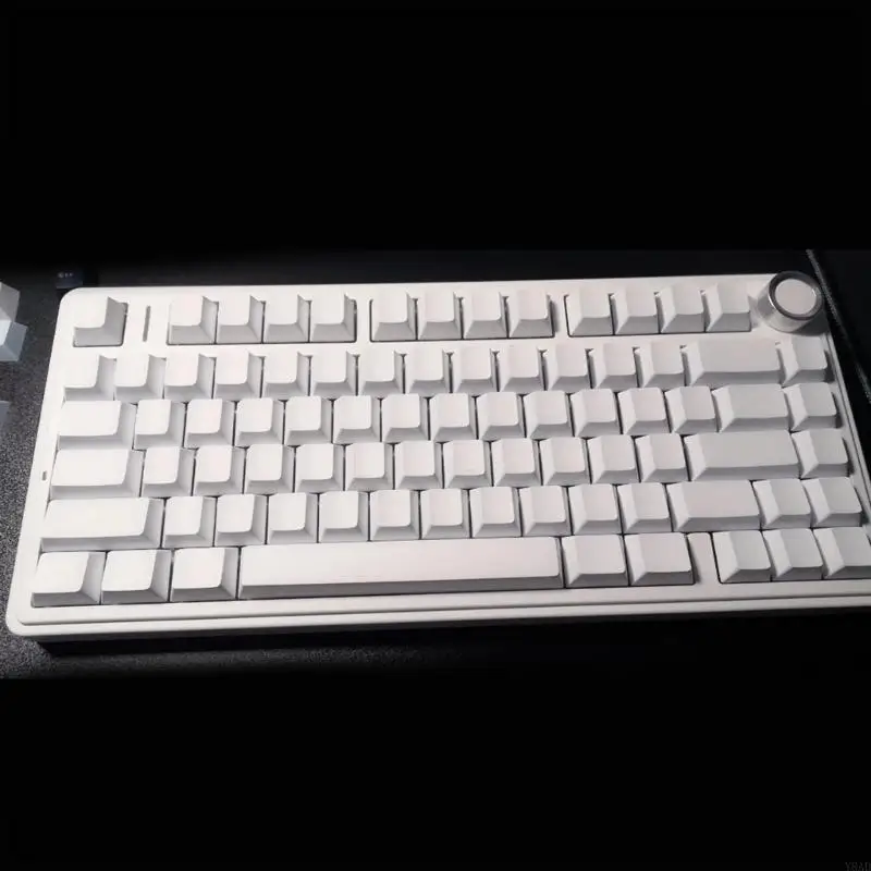 Y8AD 87pcs White non incisione PBT Blank KeyCap Profilo originale per MX