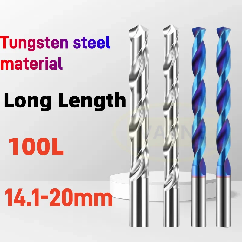 

HRC70 HRC55 Твердосплавное спиральное сверло с ЧПУ 14,1-20,0 мм, длина 100 мм, для чугуна, металла, алюминия, станка с отверстиями, 1 шт.