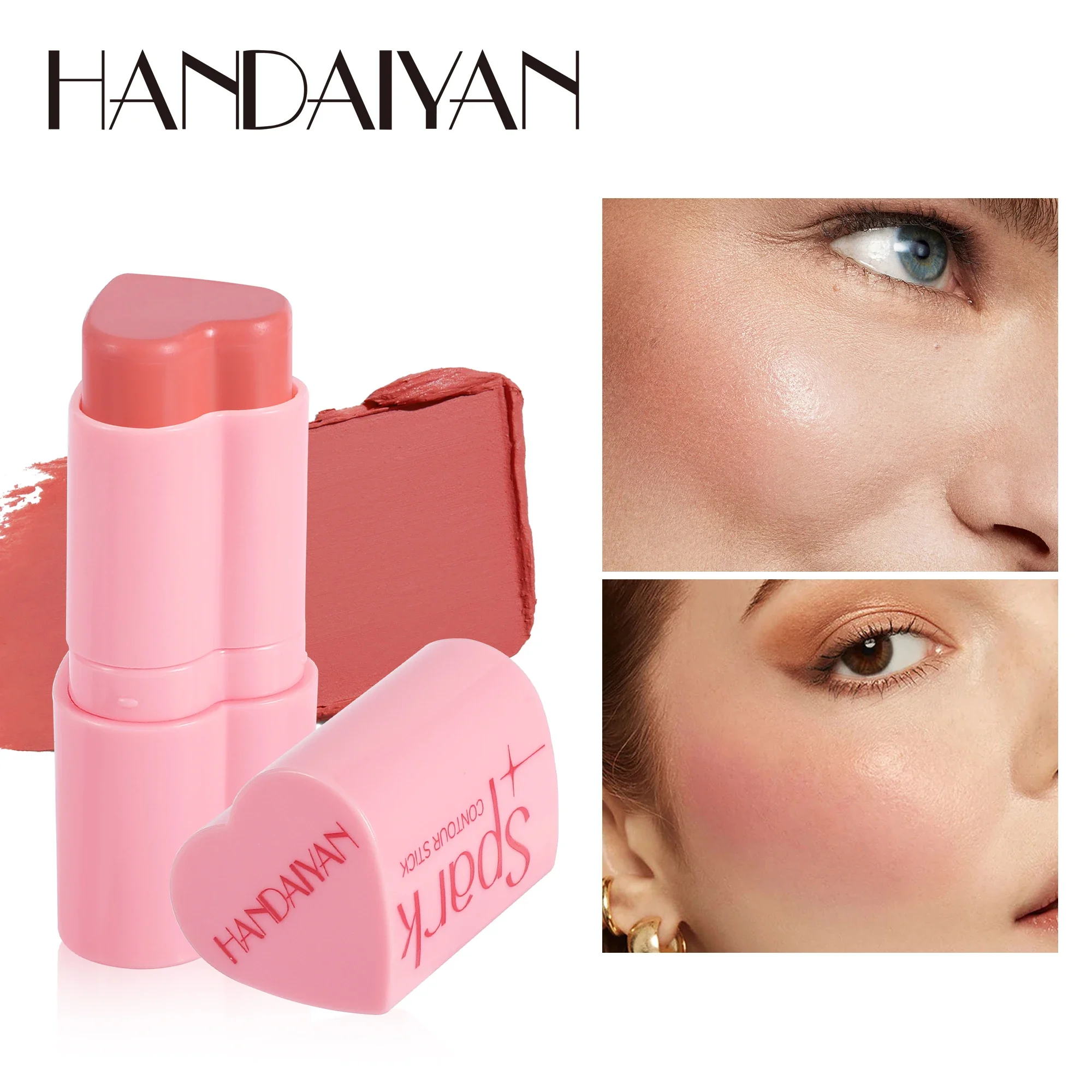 HANDAIYAN-Bâton de fard à joues scintillant, fard à joues, surligneur, rouge, stylo bronzant imperméable, contour du visage, maquillage, 256