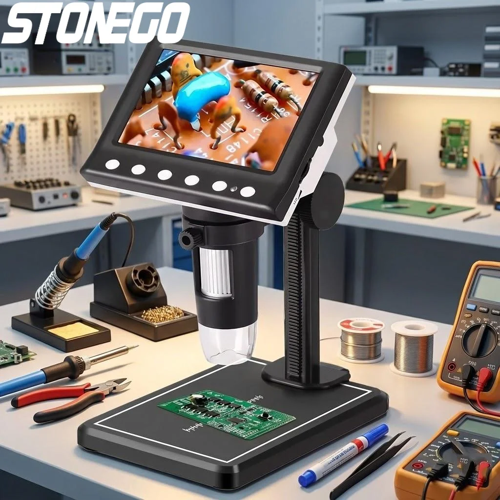 

Прецизионный микроскоп 1000X для проверки инструментов, 8 светодиодов, память 32 ГБ, инструмент для обучения в лаборатории