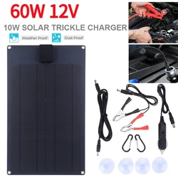 60W 12V Solar Panel Battery Charger Waterproof Solar Trickle Charger Portable Monocrystalline Solar Powered Battery Charger