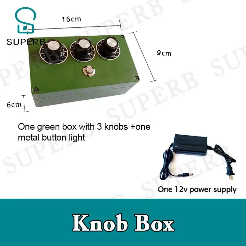 Superb escape room game prop knob box prop rotate three knobs to the right position press the metal button to unlock knob prop