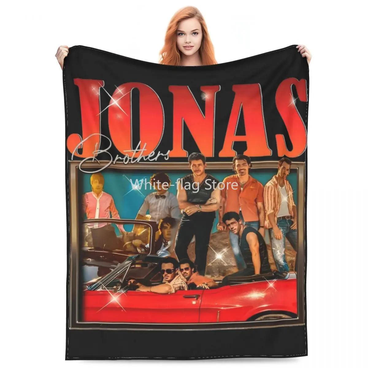 Jonas Brothers Music Band Merch Blanket Fleece Home Vintage Throw Blanket Relax Lightweight Thin for Office Bedding Throws