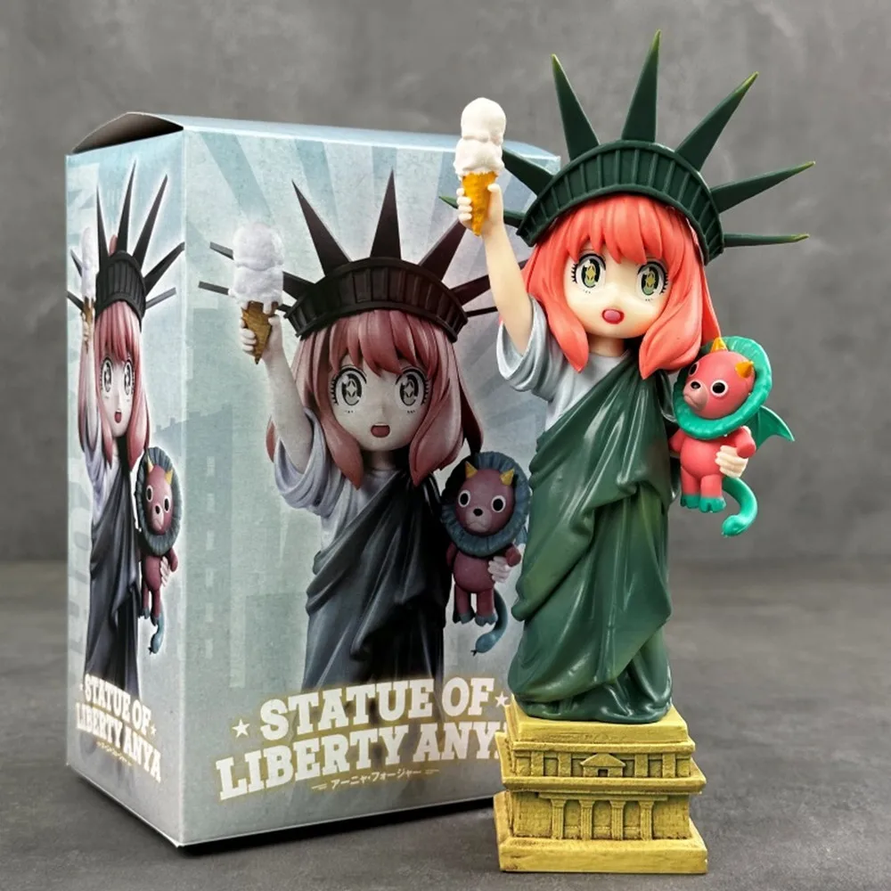 19cm Anime SPYxFAMILY Figures Lady Liberty Anya Forger Action Figure Pvc Model Statue Cute Collection Model Decoration Toys Gift